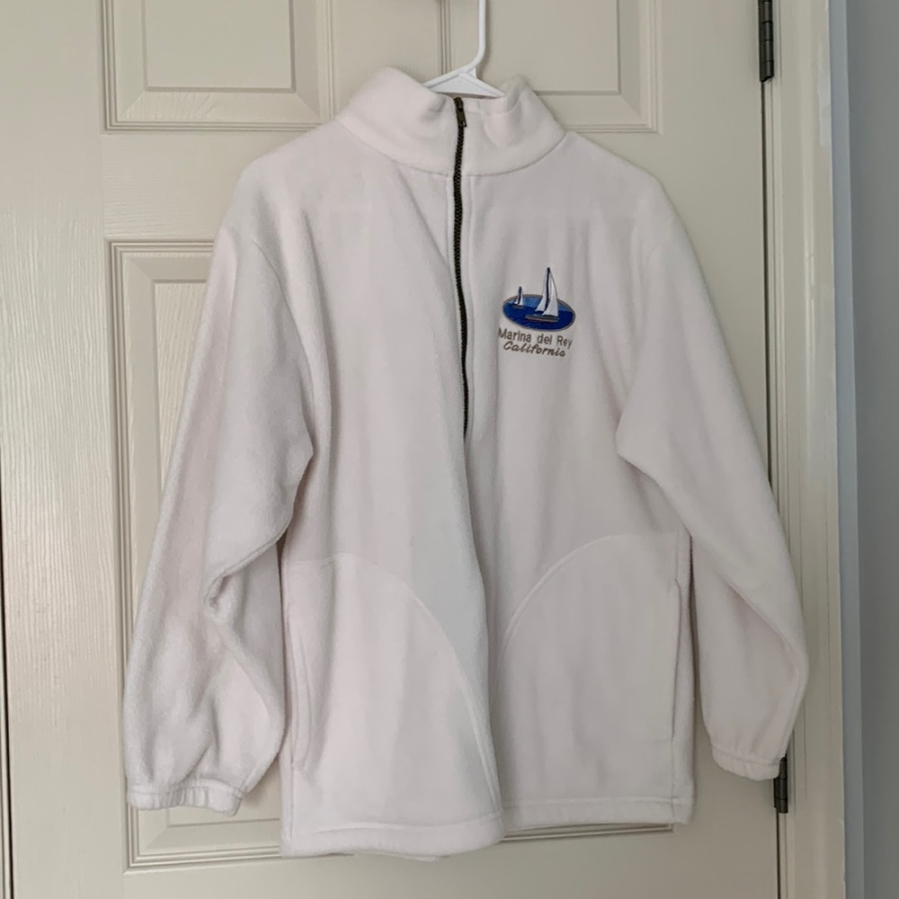 Marina Del Ray white zip up jacket.